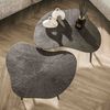Couchtisch 2er-Set Taroya aus Metall mit Strahlenstruktur, modern, organische Form, braunbronze Bild 2