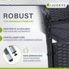 Juskys Polyrattan Gartenstühle Yoro 2er Set - mit Armlehnen & Rückenlehne - 2 Stühle stapelbar - Rattan Stuhl Garten - Stapelstuhl Schwarz Bild 4
