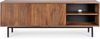TV Board Atidat aus Mangoholz, modernes Design, 140 cm Breite, braun, Metallgestell, Push-to-Open-System Bild 2