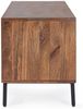 TV Board Atidat aus Mangoholz, modernes Design, 140 cm Breite, braun, Metallgestell, Push-to-Open-System Bild 4