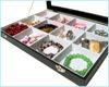 Yudu Schmuckkasten Schmucktablett Schmucklade mit Glasdeckel weiss /schwarz Bild 2