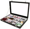 Yudu Schmuckkasten Schmucktablett Schmucklade mit Glasdeckel weiss /schwarz Bild 4