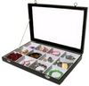 Yudu Schmuckkasten Schmucktablett Schmucklade mit Glasdeckel weiss /schwarz Bild 3