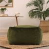 Icon Amara Hocker, Olivgrün, Flauschiger Samt Stoff, Samt Sitzsack, Sitzpuff Hocker mit Füllung, Fußhocker für das Wohnzimmer, Deko Wohnzimmer Bild 3