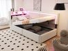Schlafsofa, Samt mit LED & USB-Anschluss, Stauraum, 90x200 cm, Beige, ohne Matratze Bild 4