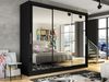 Kleiderschrank Aston III (Farbe: Schwarz / Spiegel, ohne Beleuchtung) Bild 2