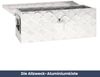 Aluminiumbox mit Deckel - Abschließbar | Alubox Deichselbox Alu Anhängerbox Werkzeugkiste Metall Transportbox Metallkiste, 60x23,5x23cm Silber Bild 2