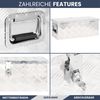 Aluminiumbox mit Deckel - Abschließbar | Alubox Deichselbox Alu Anhängerbox Werkzeugkiste Metall Transportbox Metallkiste, 60x23,5x23cm Silber Bild 5