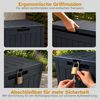 ONDIS24 Gartenbox City Cube Holzoptik Kissenbox Poolbox Sitztruhe 110L, UV,- und witterungsbeständig, abschließbar Bild 4