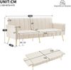 Schlafsofa Samt mit verstellbarer Rückenlehne & Armlehnen, 183 x 76 x 75 cm, beige Bild 4