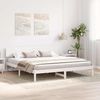 vidaXL Bettrahmen mit Kopfteil Weiß 180 x 200 cm Massives Kiefernholz 872096 Bild 3