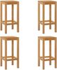 vidaXL Barhocker 4 pcs Natur Massivholz Teak 42030010 Bild 2