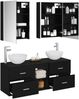 vidaXL Badezimmermöbel-Set 5 pcs Schwarze Eiche Ingenieurholz und Glas 3406728 Bild 3