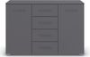 rauch Aditio Box, Kommode, 2-türig, 4 Schubladen, mit Softclose-Funktion, Farbe Grau metallic, BxHxT 120x81x42cm Bild 2