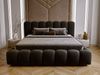 GRAINGOLD Averia Polsterbett 160x200, Doppelbett mit Kopfteil, Bettkasten, Velour-Stoff, Schwarz Bild 3