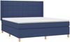 vidaXL Boxspringbett mit Matratze & LED Stoff Blau 180x200 cm Bild 4