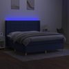 vidaXL Boxspringbett mit Matratze & LED Stoff Blau 180x200 cm Bild 3