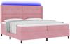 vidaXL Boxspringbett mit Matratze mit LED Rosa 200 x 200 cm Samt 3343891 Bild 2