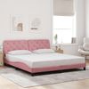 vidaXL Bettgestell mit LED ohne Matratze Rosa 180x200 cm Samt 3213872 Bild 4