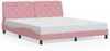 vidaXL Bettgestell mit LED ohne Matratze Rosa 180x200 cm Samt 3213872 Bild 5