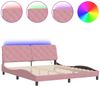 vidaXL Bettgestell mit LED ohne Matratze Rosa 180x200 cm Samt 3213872 Bild 2