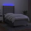 vidaXL Boxspringbett mit Matratze & LED Stoff Hellgrau 90x200 cm, Härtegrad: H2 [3138285] Bild 3