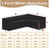 LMaxhome Gartenmöbel-Schutzhülle L-Form Abdeckhaube 420D Oxford Wasserdicht Ecksofa Abdeckplane Anti-UV (5 Grössen, 1-St, Premium Schutzhülle), Schwerlast Winddicht Staubschutzhüllen Abdeckung für Outdoor Lounge Bild 2