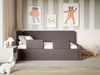 Selsey 'Fanko' Kinderbett 90x200 cm mit Rausfallschutz, Matratze, Kopfteil links, Samt, Braun Bild 2