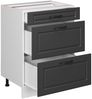 Küchenunterschrank R-Line Anthrazit Landhaus 60 cm mit Schubladen, AP Eiche Vicco Bild 4