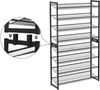 2er-Set Schuhregal mit 4-stufigen Schuhorganizern mit verstellbaren Gitterablagen, Metall Schwarz, LMR08B, 163,5 x 92,5 x 30,7 cm Bild 4