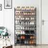 2er-Set Schuhregal mit 4-stufigen Schuhorganizern mit verstellbaren Gitterablagen, Metall Schwarz, LMR08B, 163,5 x 92,5 x 30,7 cm Bild 2
