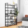 2er-Set Schuhregal mit 4-stufigen Schuhorganizern mit verstellbaren Gitterablagen, Metall Schwarz, LMR08B, 163,5 x 92,5 x 30,7 cm Bild 3