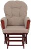 Relaxsessel HWC-C76, Schaukelstuhl Sessel Schwingstuhl + Hocker Stoff Bouclé 480g/m² Öko-Tex ~ braun Gestell dunkel Bild 5