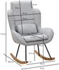 Schaukelstuhl CAPRI Grau Design Relaxsessel 75 x 110 x 88,5 cm, Sessel Stoff / Holz, Schwingsessel mit Gestell, Polster Relaxstuhl Schaukelsessel, Moderner Schwingstuhl, Hochlehner Bild 4