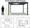 Weide Deluxe Pergola Voll-Aluminium 3x4m mit Lamellendach freistehend Ivory Sand Bild 4