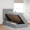 vidaXL Bett mit Stauraum und LED Hellgrau 100 x 200 cm Polyester 3372333 Bild 4