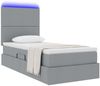 vidaXL Bett mit Stauraum und LED Hellgrau 100 x 200 cm Polyester 3372333 Bild 3