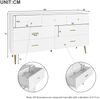MODFU Sideboard Küchenschrank Kommode (7 Schubladen,goldene Griffe, goldene Beine), latte Schubladenführungen Bild 4