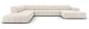Micadoni Panorama Ecksofa Jennifer 7-Sitzer Links Samt Helles Beige Bild 1