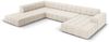 Micadoni Panorama Ecksofa Jennifer 7-Sitzer Links Samt Helles Beige Bild 2