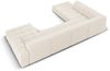 Micadoni Panorama Ecksofa Jennifer 7-Sitzer Links Samt Helles Beige Bild 3