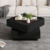 MODFU Couchtisch 360° drehbare Tischplatte (Satztisch, Wohnzimmertisch Beistelltisch, Wohnzimmertisch, 1-St, 2 Schubladen, 60*60*38cm), mit Gleitschienendesign Bild 2
