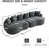 4-Sitzer Sofa 320x114x67 cm aus Chenille-Stoff rahmenlos ohne Montage, grau Bild 4