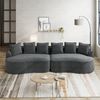 4-Sitzer Sofa 320x114x67 cm aus Chenille-Stoff rahmenlos ohne Montage, grau Bild 2