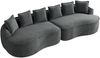 4-Sitzer Sofa 320x114x67 cm aus Chenille-Stoff rahmenlos ohne Montage, grau Bild 5