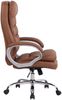Bürostuhl SOUK - 116x68x77, Hellbraun Kunstleder Metall in Chromoptik Gestell ergonomische Bürostühle Homeoffice Stuhl mit Rollen Bild 3