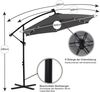 Ampelschirm ⌀3,5M Grau mit LED Sonnenschutz Kurbel Solar Schattenspender Garten Bild 5