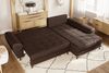 Ecksofa mit Schlaffunktion Bettkasten in Leder-Optik Mikrofaser Vintage Braun Bild 5