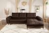 Ecksofa mit Schlaffunktion Bettkasten in Leder-Optik Mikrofaser Vintage Braun Bild 2