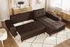 Ecksofa mit Schlaffunktion Bettkasten in Leder-Optik Mikrofaser Vintage Braun Bild 4